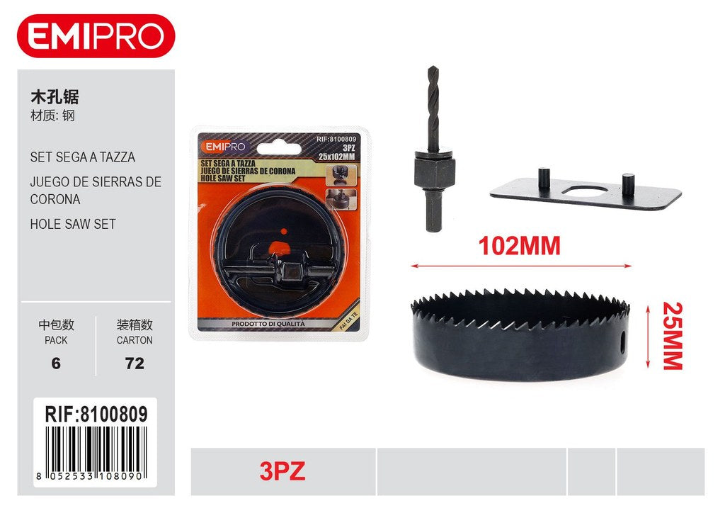 Set Sega A Tazza 3Pz 25mm*102mm