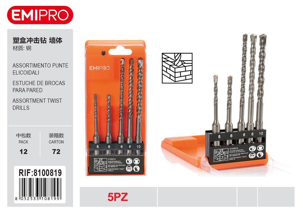 Assortimento Punte Elicoidali 5Pz