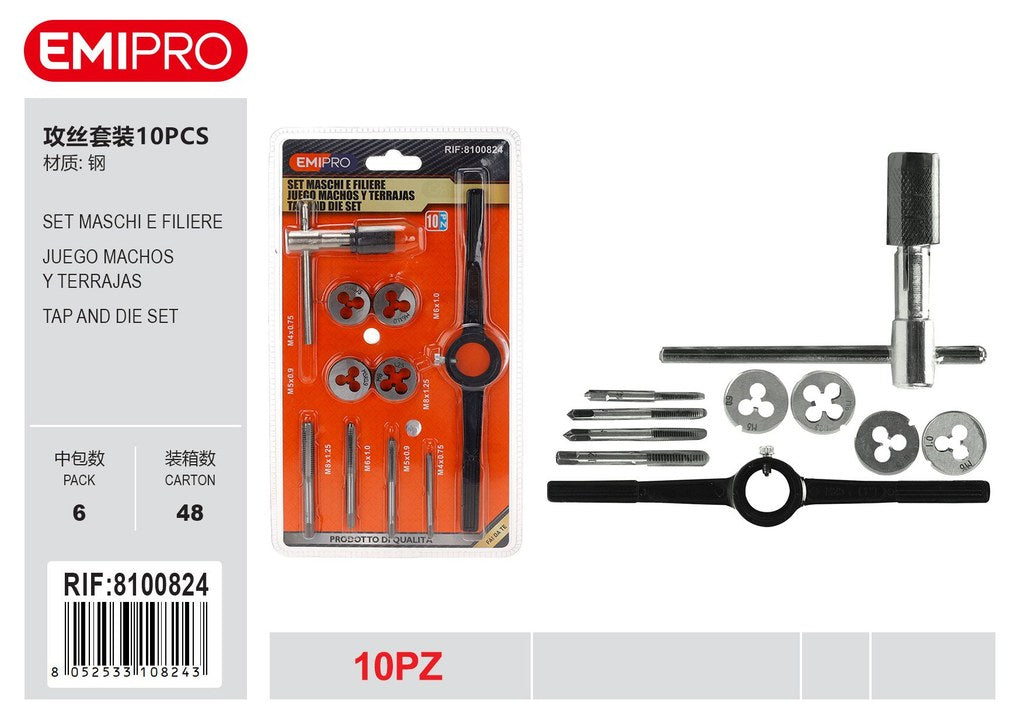 Set maschi e filiere 10Pcs