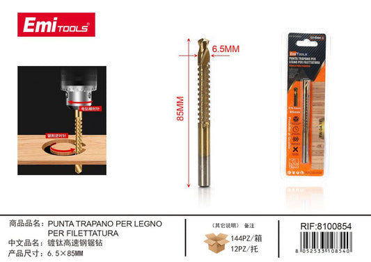 Punta Trapano Per Legno 6.5*85mm