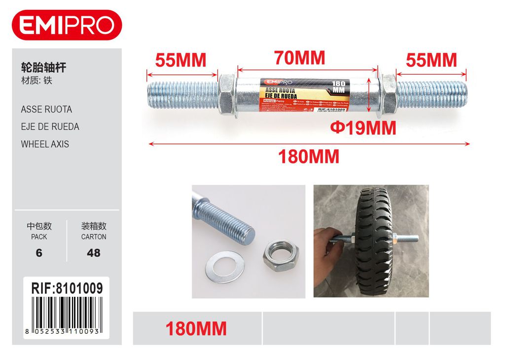 Asse Ruota 180mm
