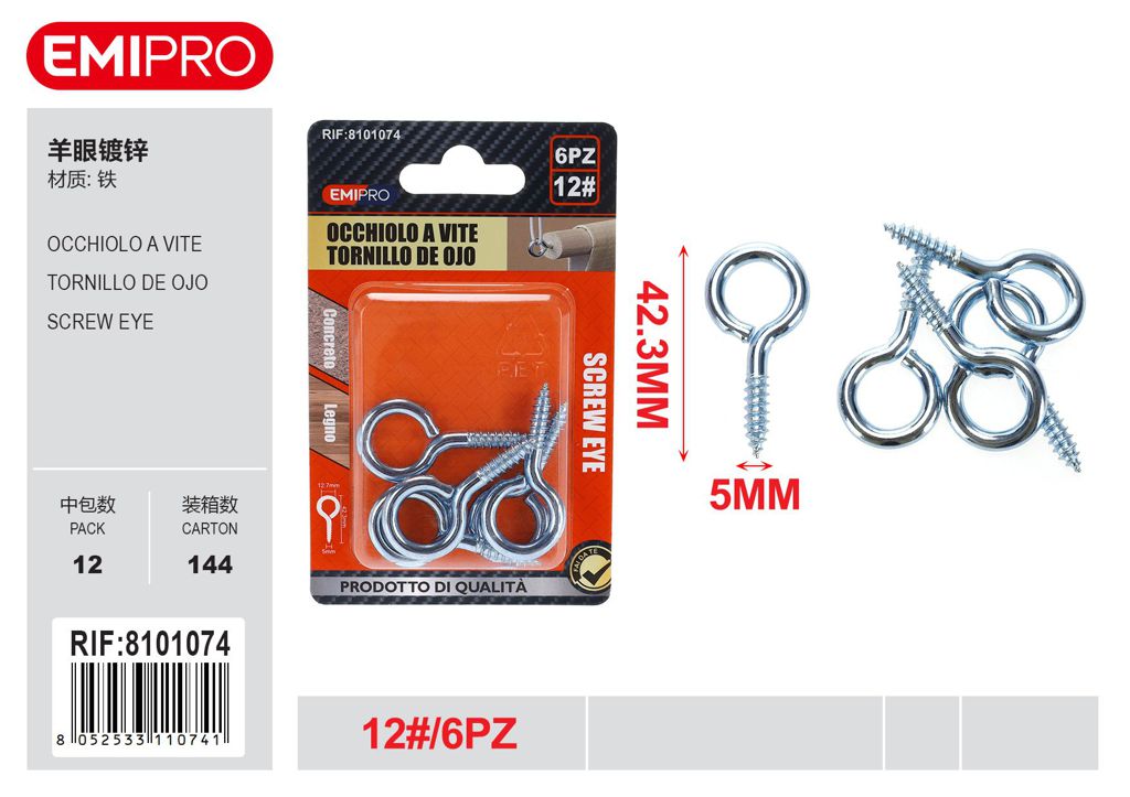 Occhiolo A vite 6Pcs