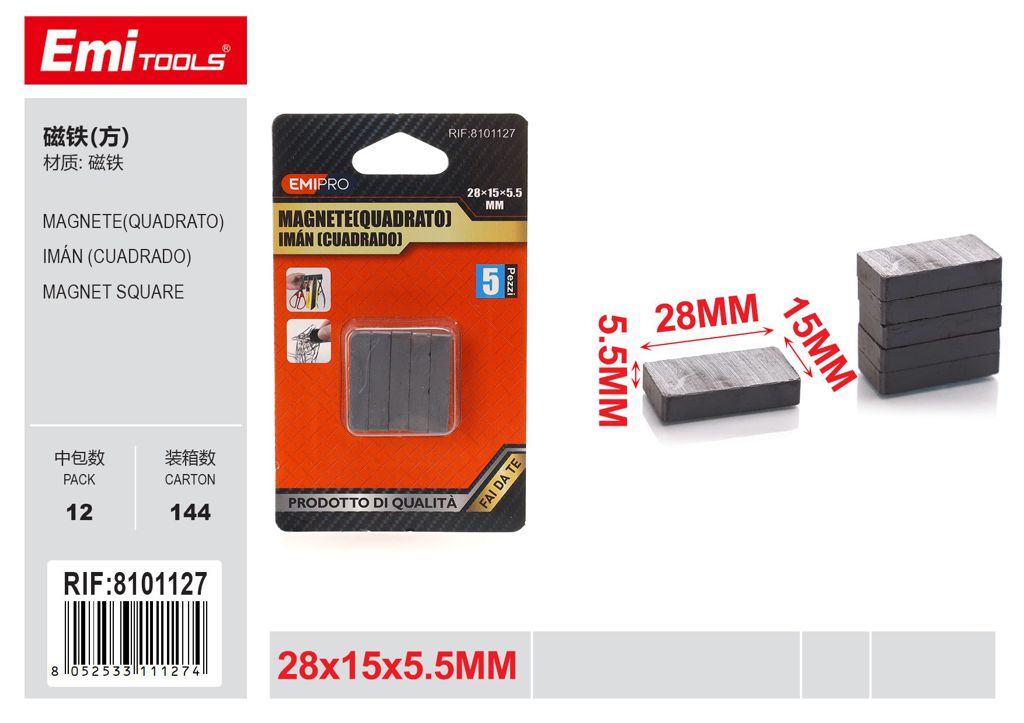 Magnete Quadrato 28*15*5.5mm 5Pcs