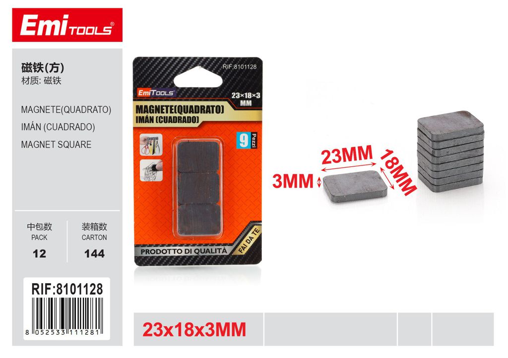 Magnete Quadrato 23*18*3mm 9Pcs