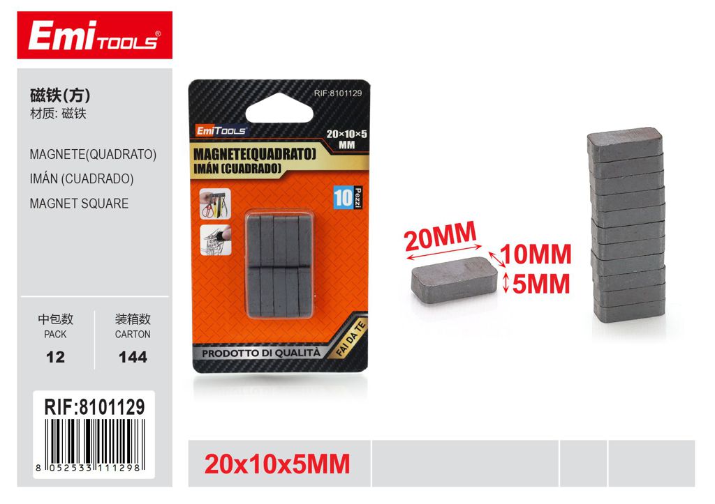 Magnete Quadrato 20*10*5mm 10Pcs