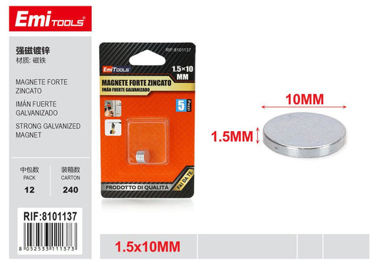 Magnete Forte Zincato 1.5*10mm 5Pcs
