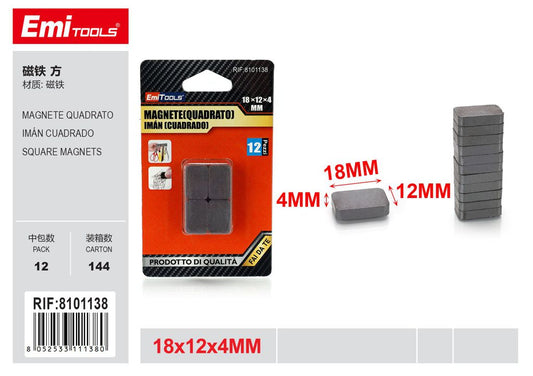 Magnete Quadrato 18*12*4mm 12Pcs