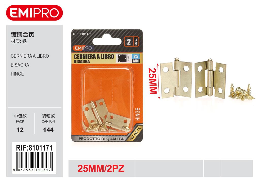 Cerniera A Libro 25mm 10Pcs