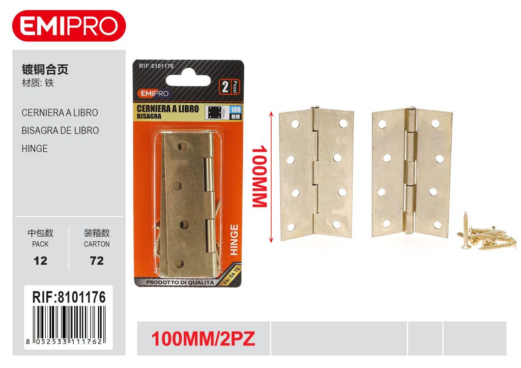 Cerniera A Libro 100mm 2Pcs