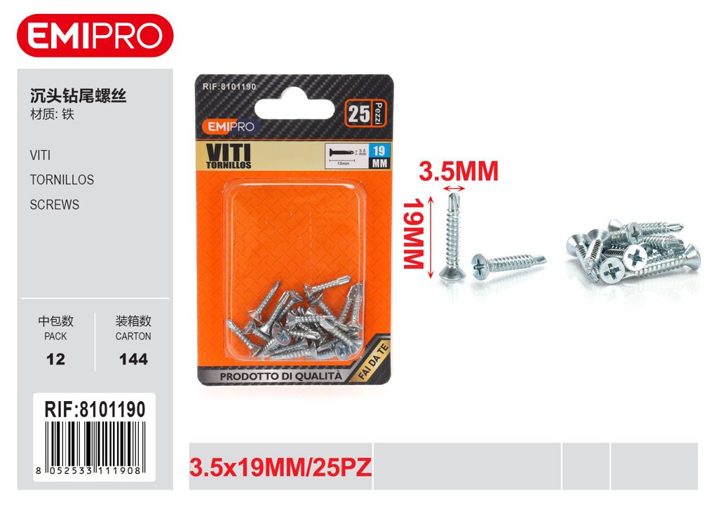 viti 3.5*19mm 25Pcs