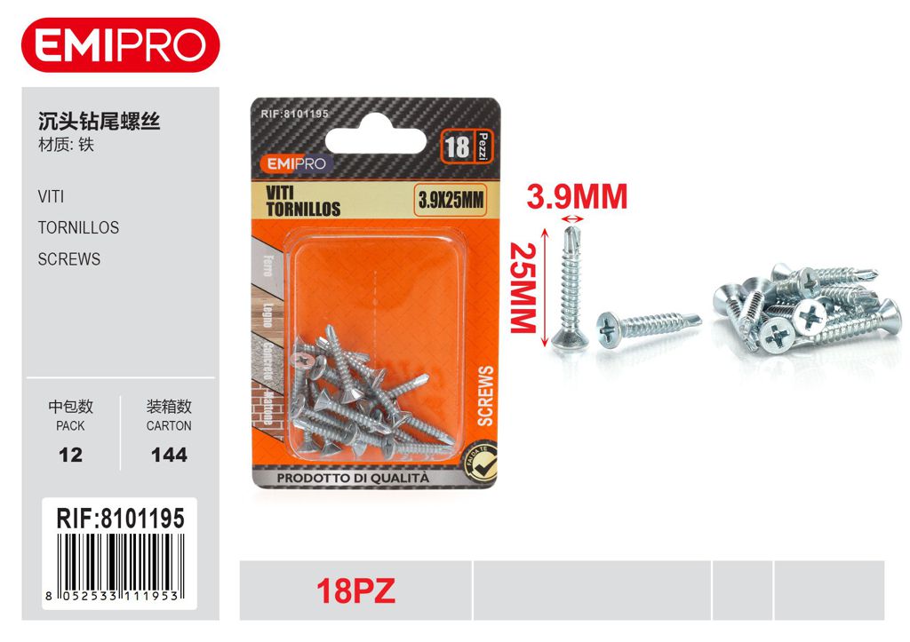 viti 3.9*25mm 18Pcs