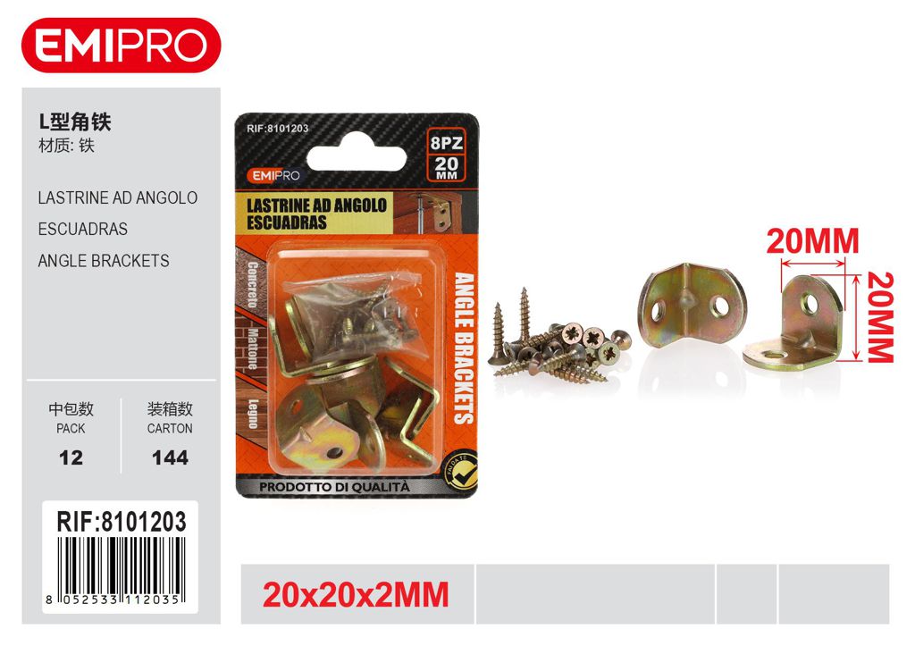 Lastrine Ad Angolo 20*20*2mm 8Pcs