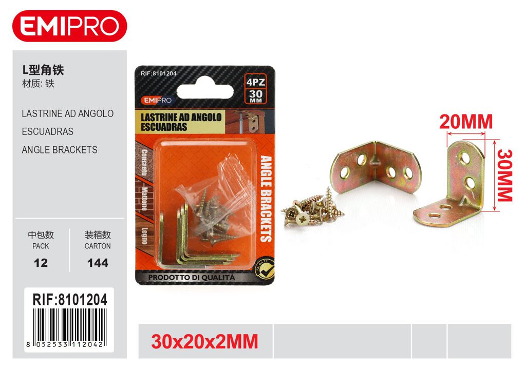 Lastrine Ad Angolo 30*20*2mm 4Pcs