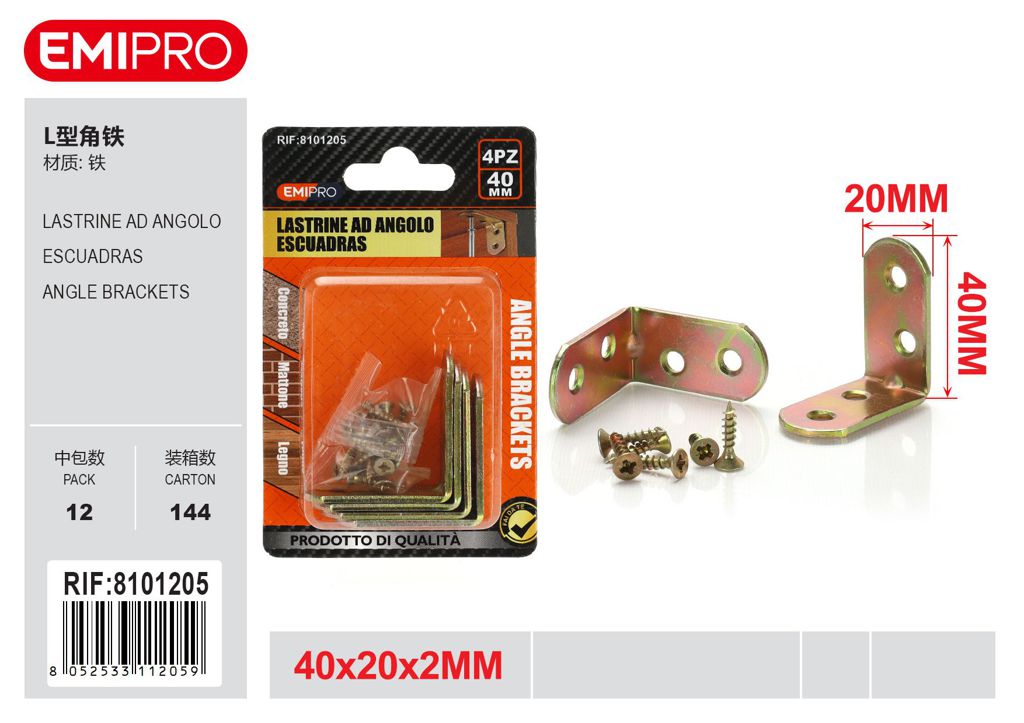 Lastrine Ad Angolo 40*20*2mm 4Pcs
