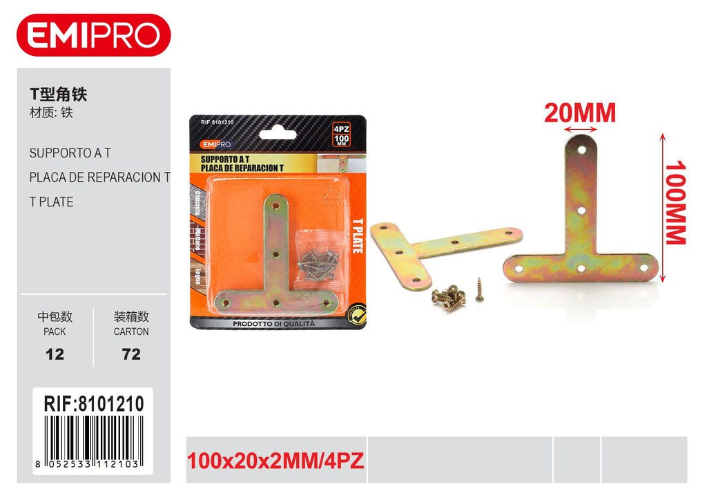 Supporto A T 100*20*2mm 4Pcs