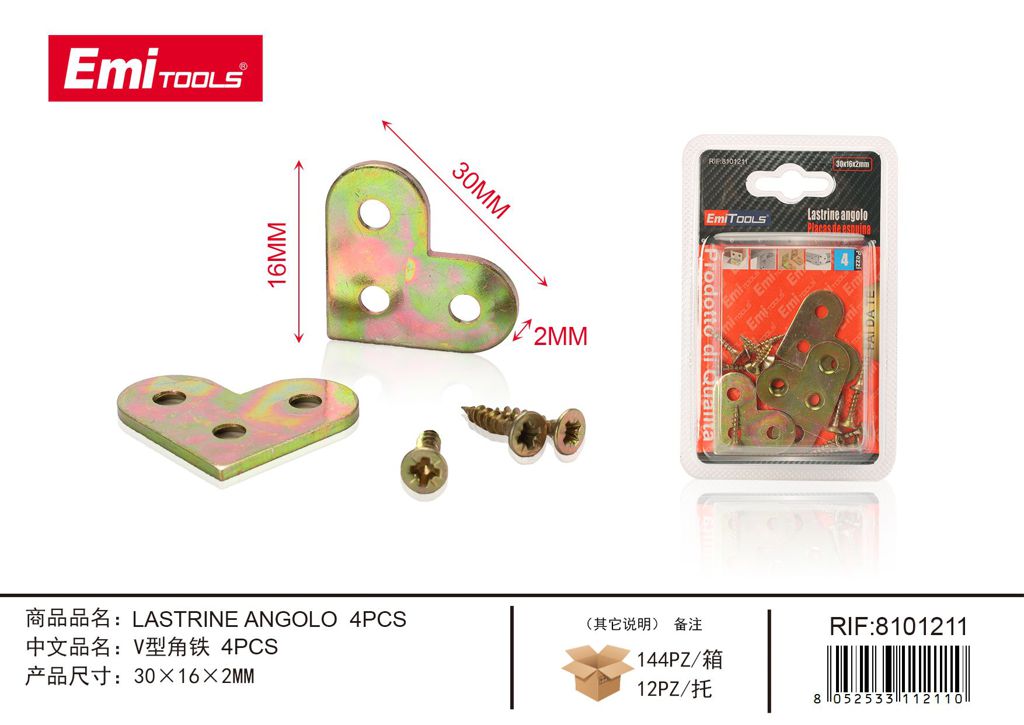 Lastrine Angolo 30*16*2mm 4Pcs