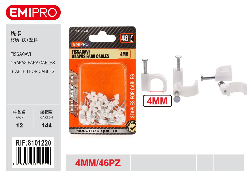 Fissacavi 4mm 46Pcs
