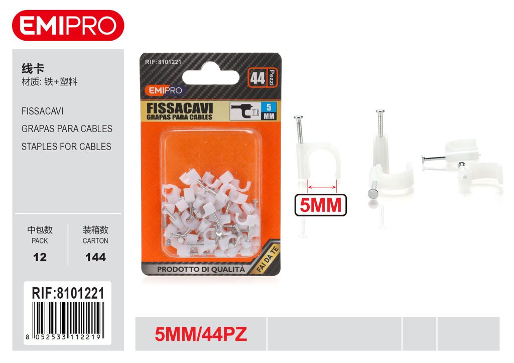Fissacavi 5mm 44Pcs