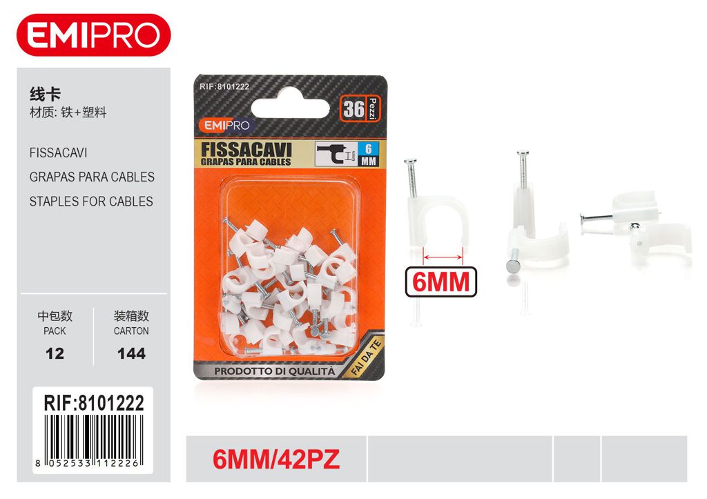 Fissacavi 6mm 42Pcs
