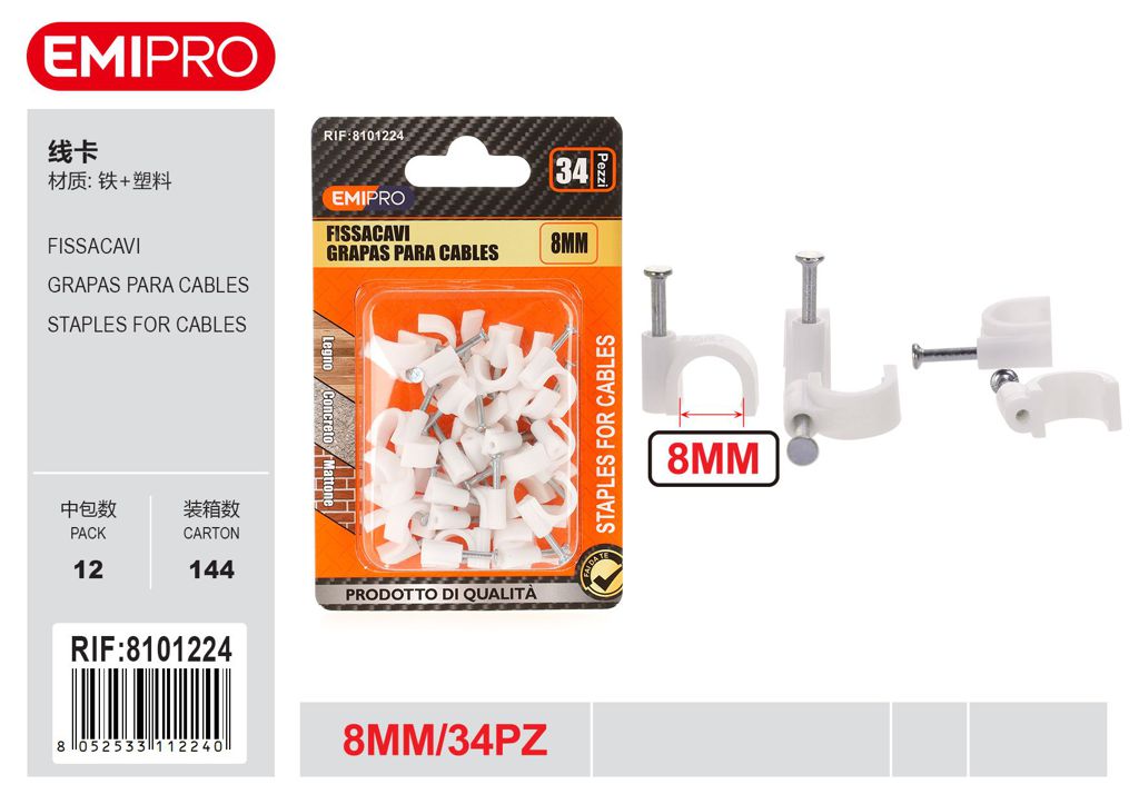 Fissacavi 8mm 34Pcs