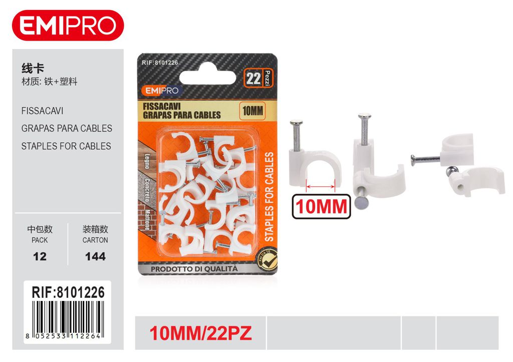 Fissacavi 10mm 22Pcs