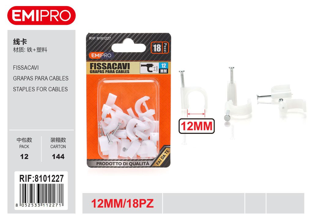 Fissacavi 12mm 18Pcs