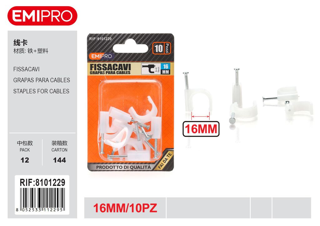Fissacavi 16mm 10Pcs