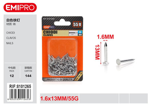 Chiodi 1.6*13mm 55G