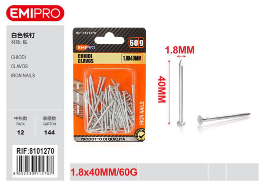 Chiodi 1.8*40mm 60G