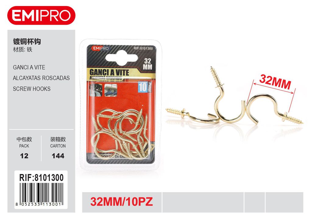 Ganci A vite 1-1/4# 10Pcs