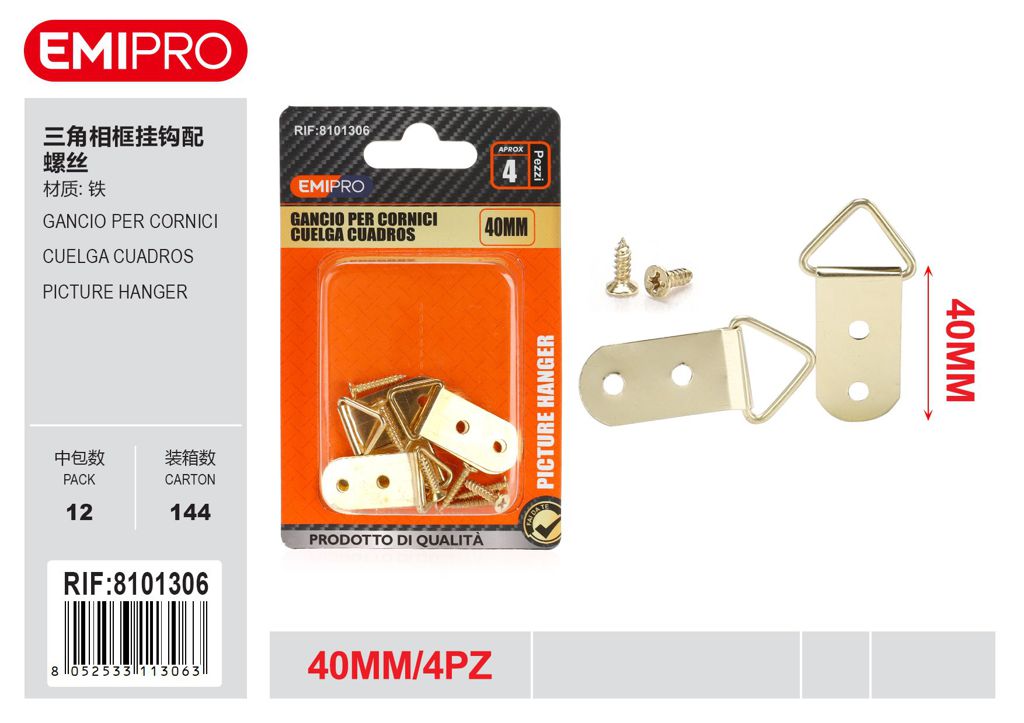 Gancio Per Cornici 40mm 4Pz 6321849
