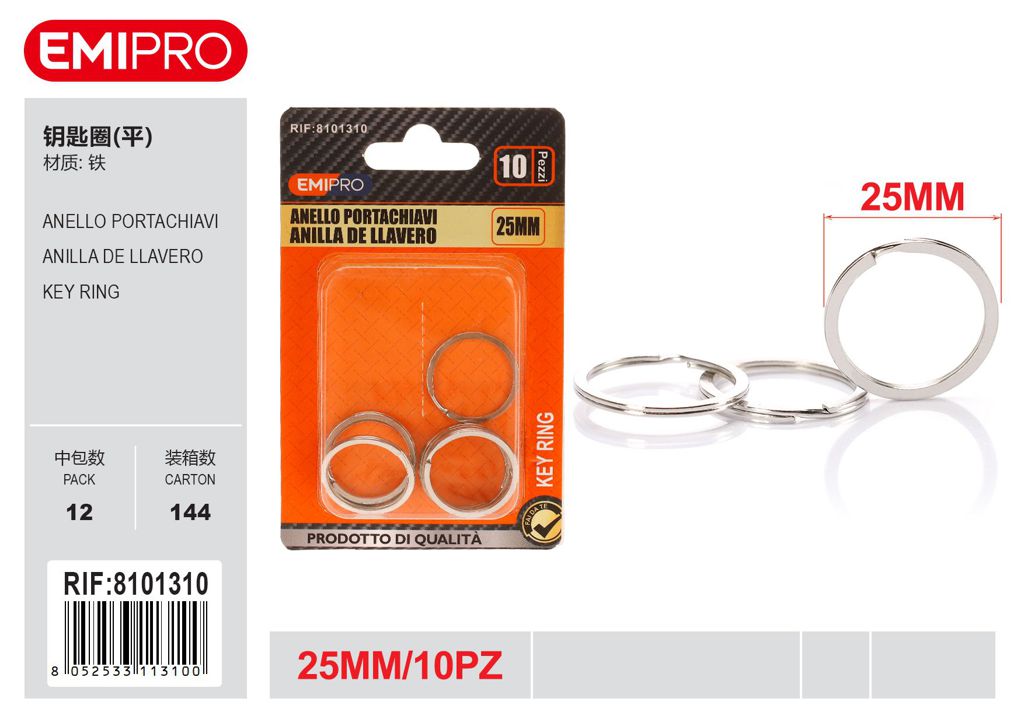 Anello Portachiavi 25mm 10Pcs