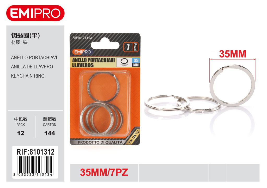 Anello Portachiavi 35mm 7Pcs