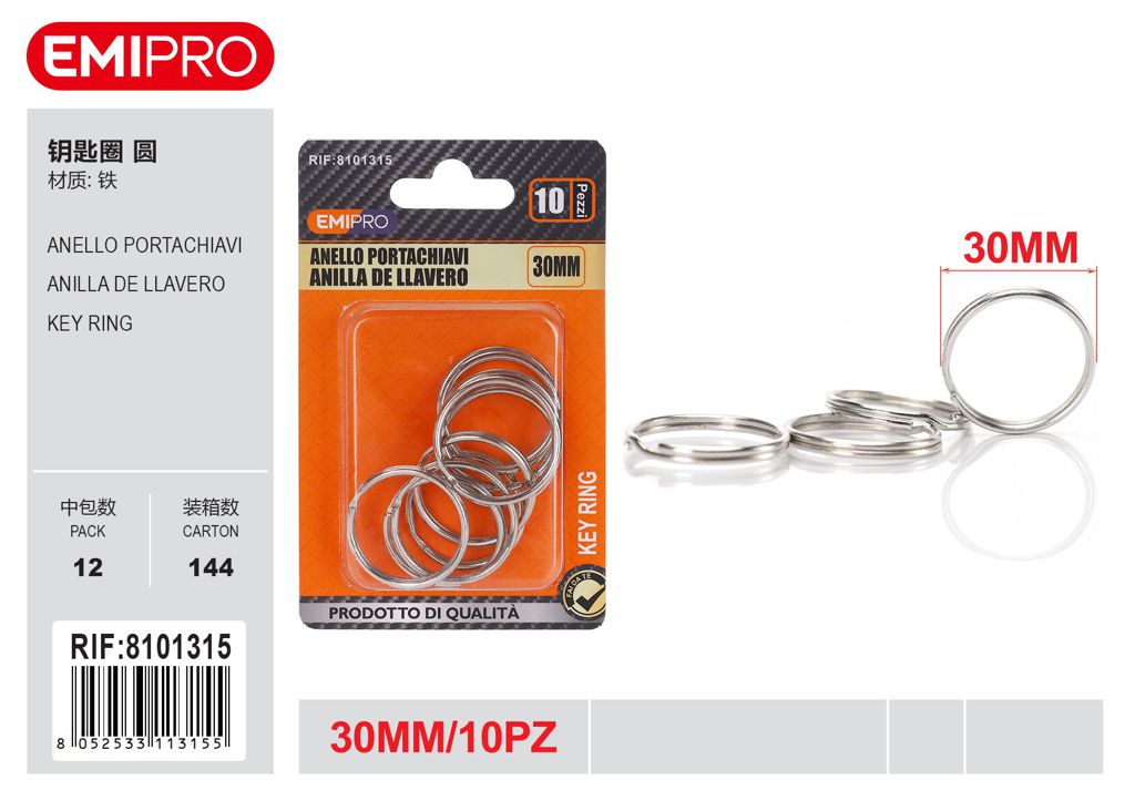 Portachiavi 30mm 10Pcs
