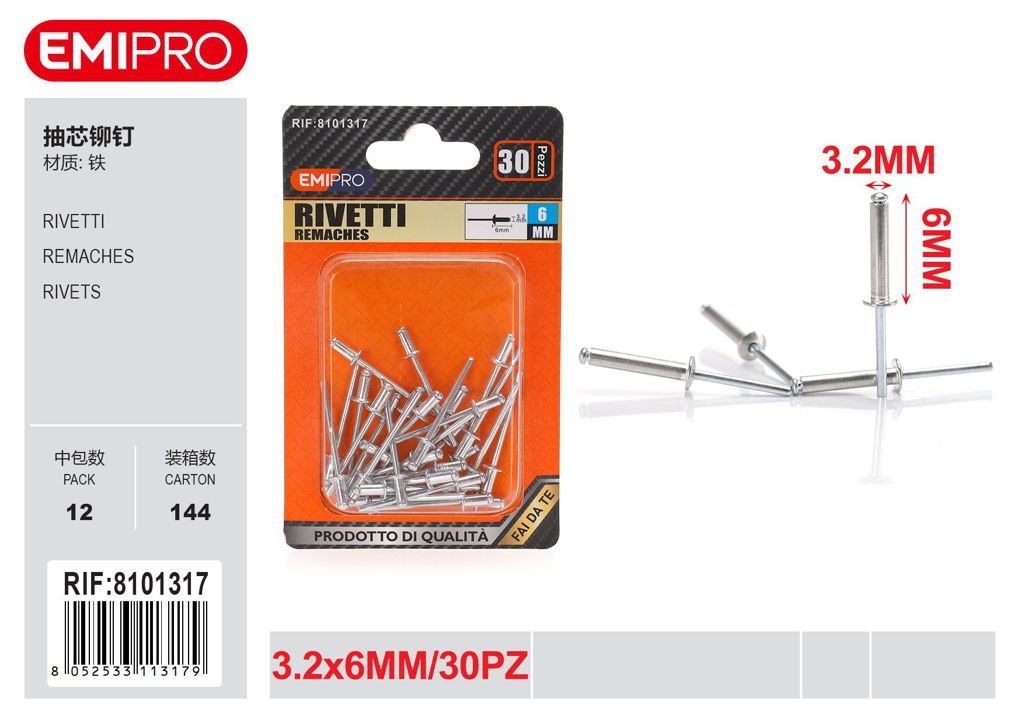 Rivetti 3.2*6mm