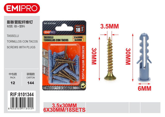 Tasselli 3.5*30mm E6 18Pcs