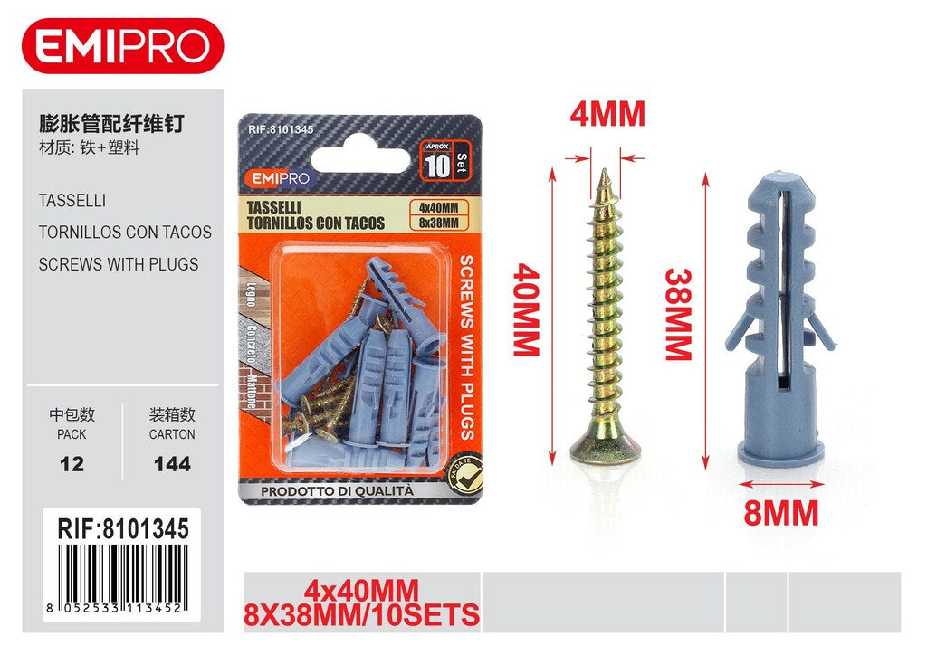 Tasselli 4*40mm E8 10Pcs