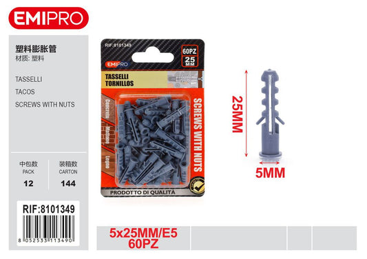 Tasselli 5*25mm E5 60Pcs