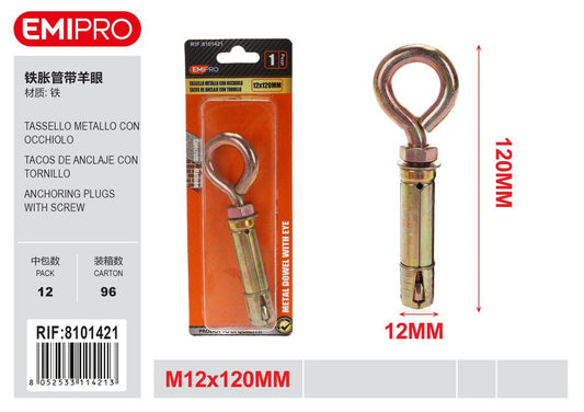 Tassello Metallo Con Occhiolo 12*120mm 1Pz