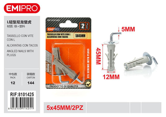 Tassello Con vite Con L 5*45mm 2Pz
