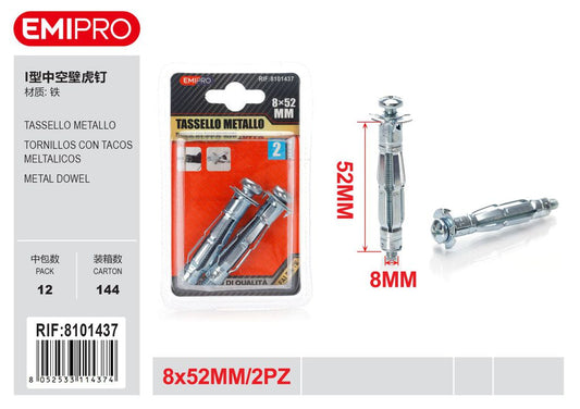 Tassello Metallo 8*52mm 2Pcs