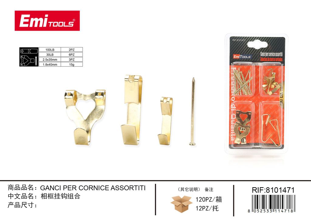 Ganci Per Cornice Assortiti