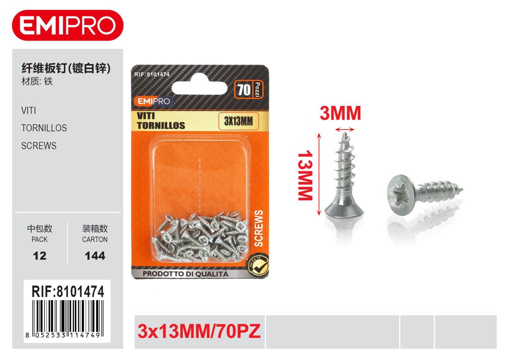 viti 3*13mm 70Pcs