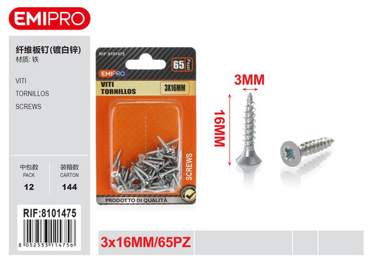 viti 3*16mm 65Pcs