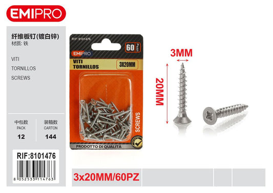 viti 3*20mm 60Pcs