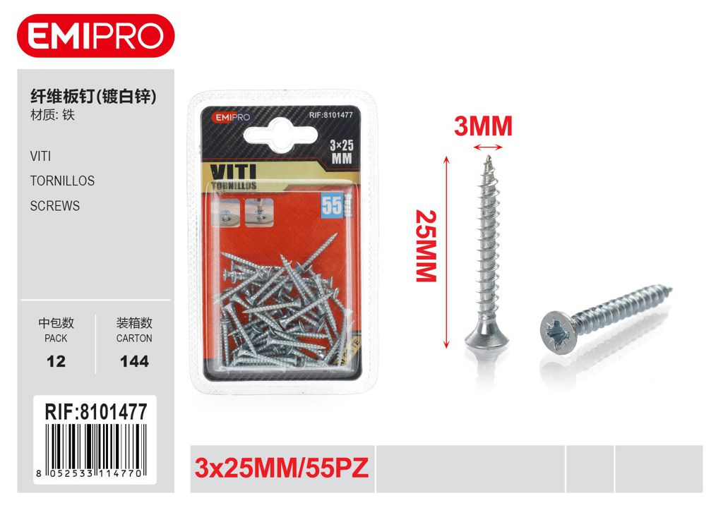 viti 3*25mm 55Pcs
