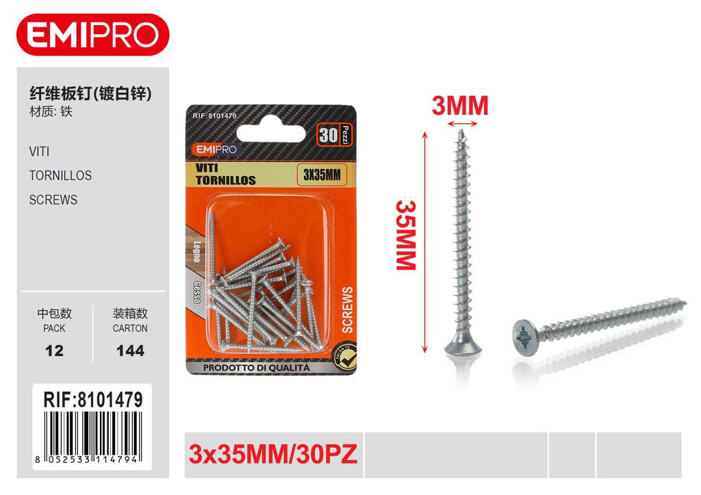 viti 3*35mm 30Pz