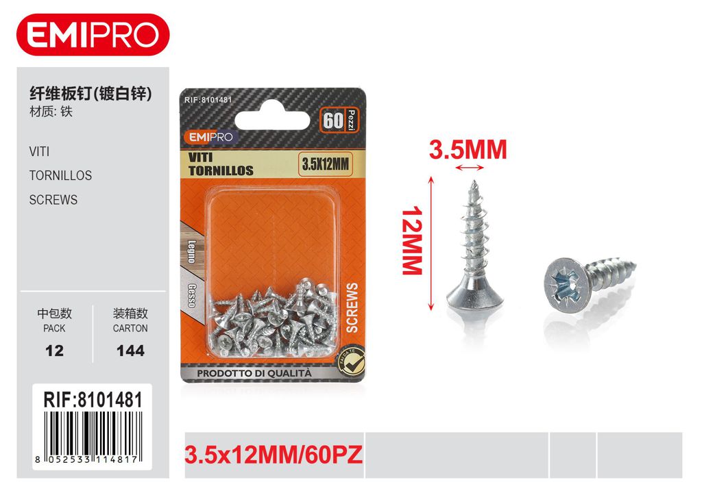 viti 3.5*12mm 60Pz