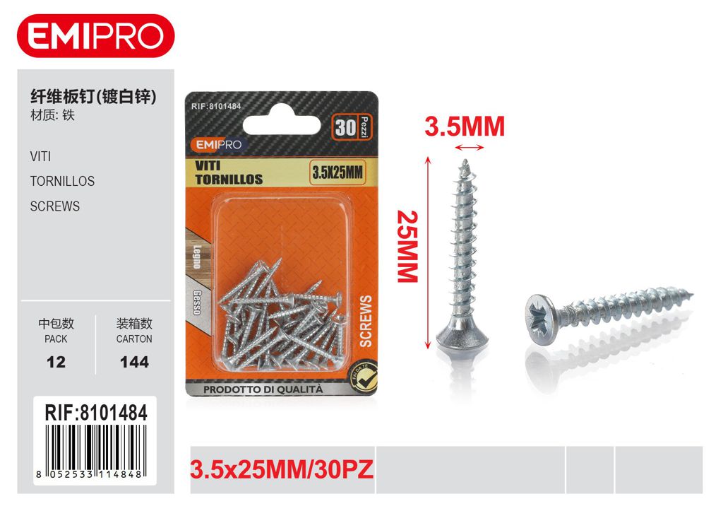 viti 3.5*25mm 30Pcs