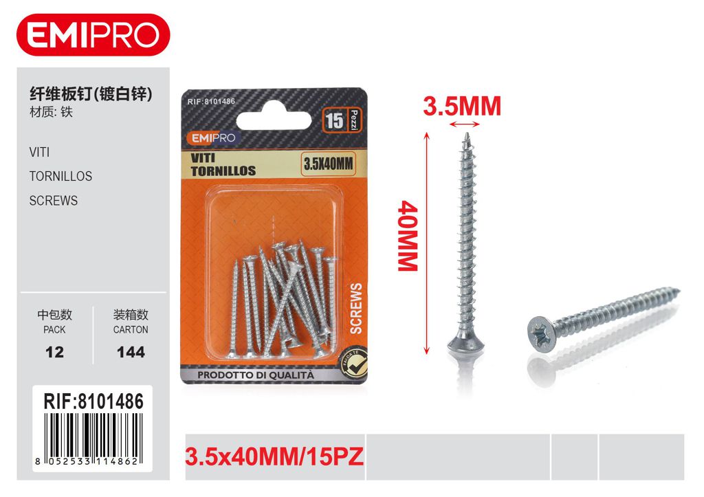 viti 3.5*40mm 15Pcs